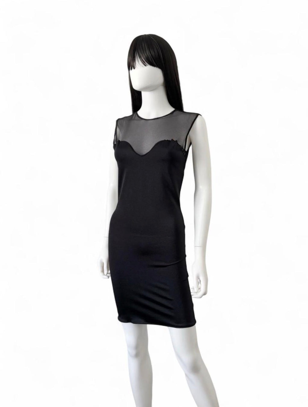 26W6003 - Sweetheart Mesh Bodycon Dress