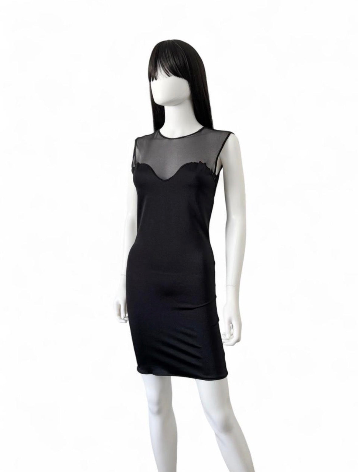 26W6003 - Sweetheart Mesh Bodycon Dress