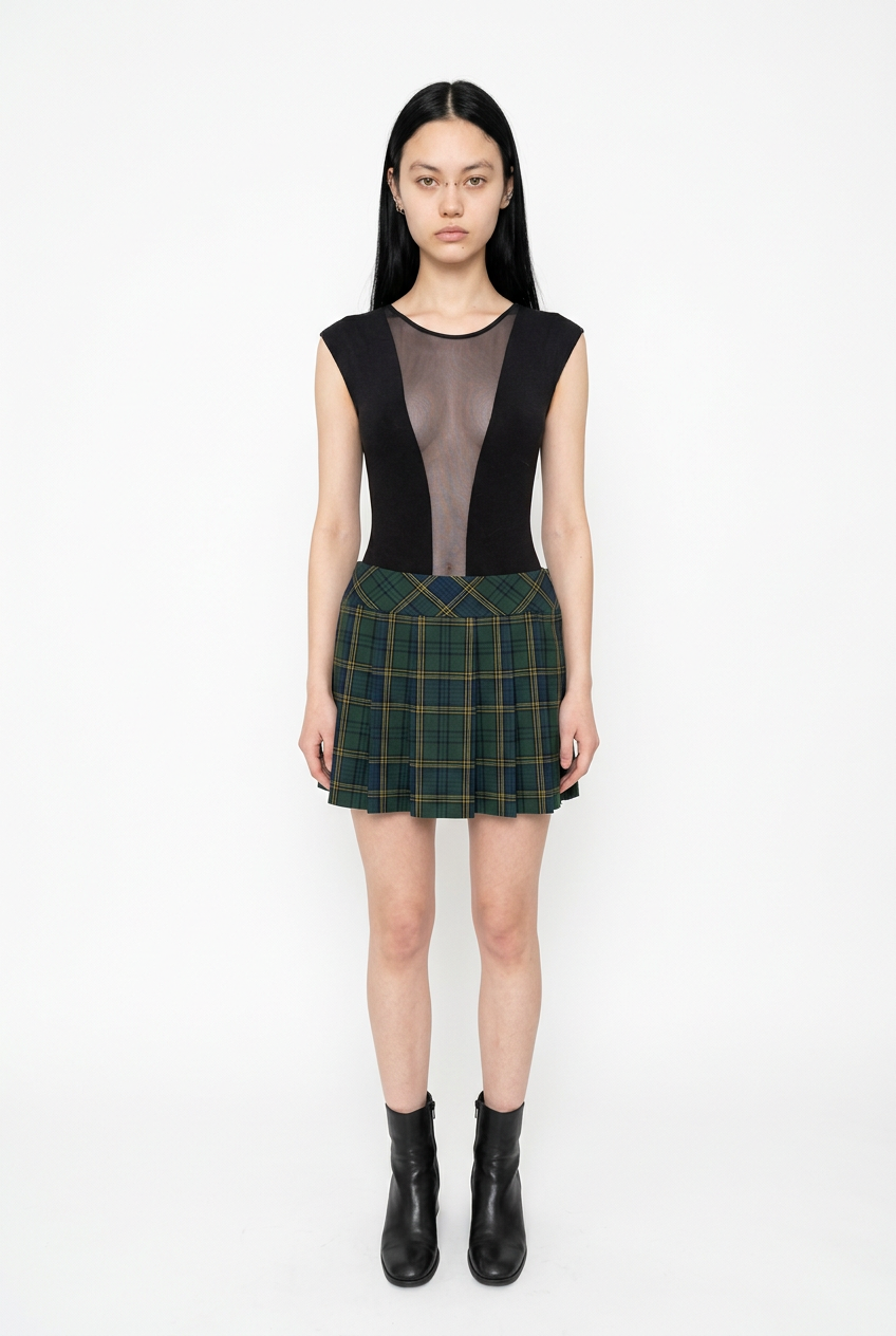 Green Plaid Tennis Skirt