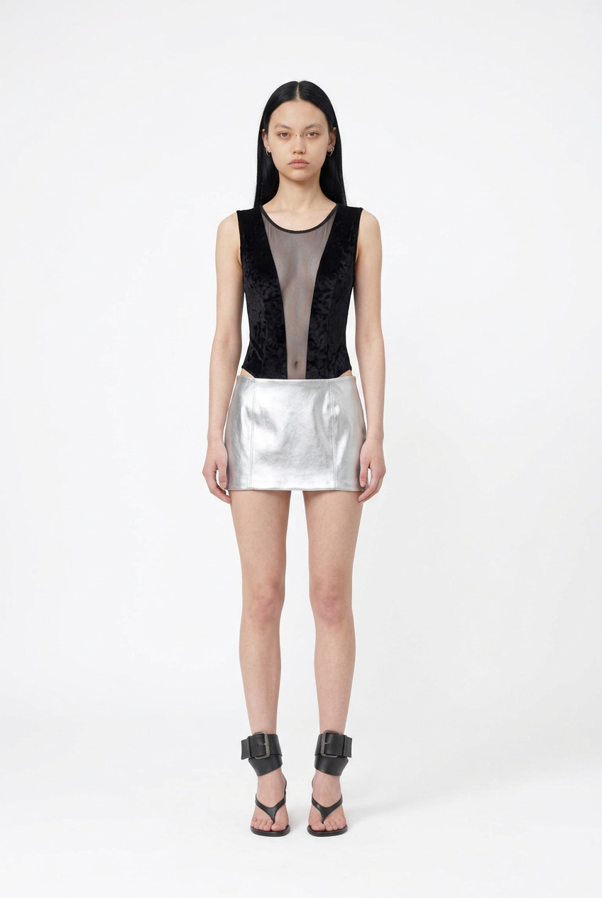26W5001 - Metallic Mini Skirt