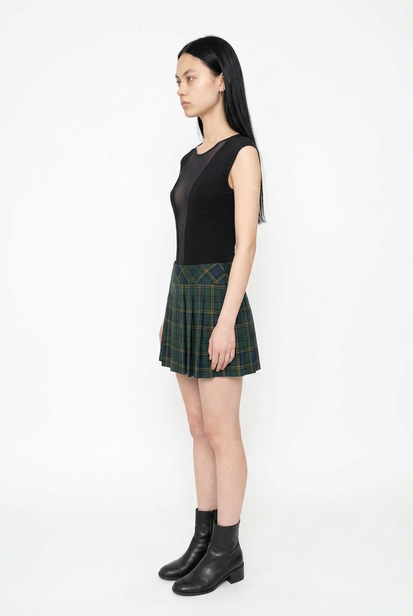 Green Plaid Tennis Skirt